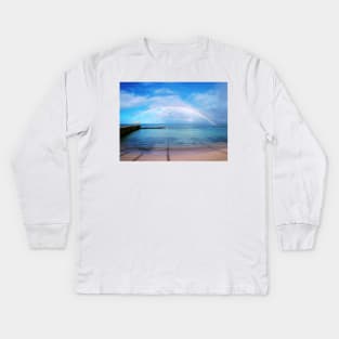 Waikiki Beach Rainbow Kids Long Sleeve T-Shirt